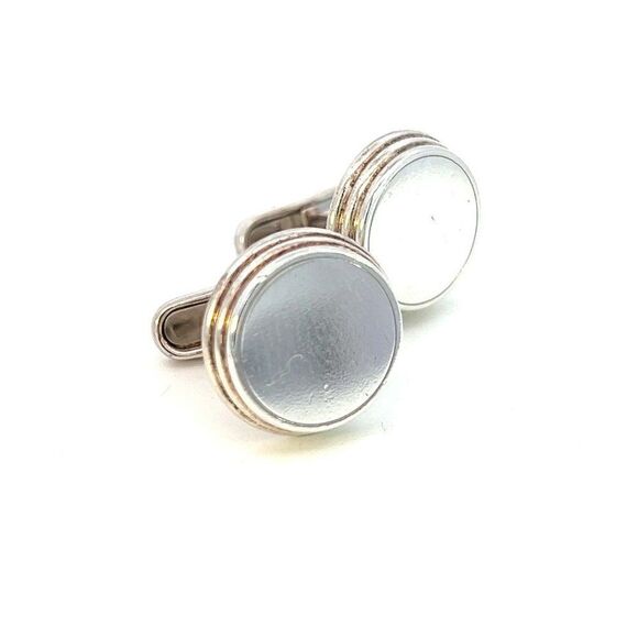 Bulgari Bvlgari Estate Mens Cufflinks Sterling Silver B8 - Picture 6 of 8